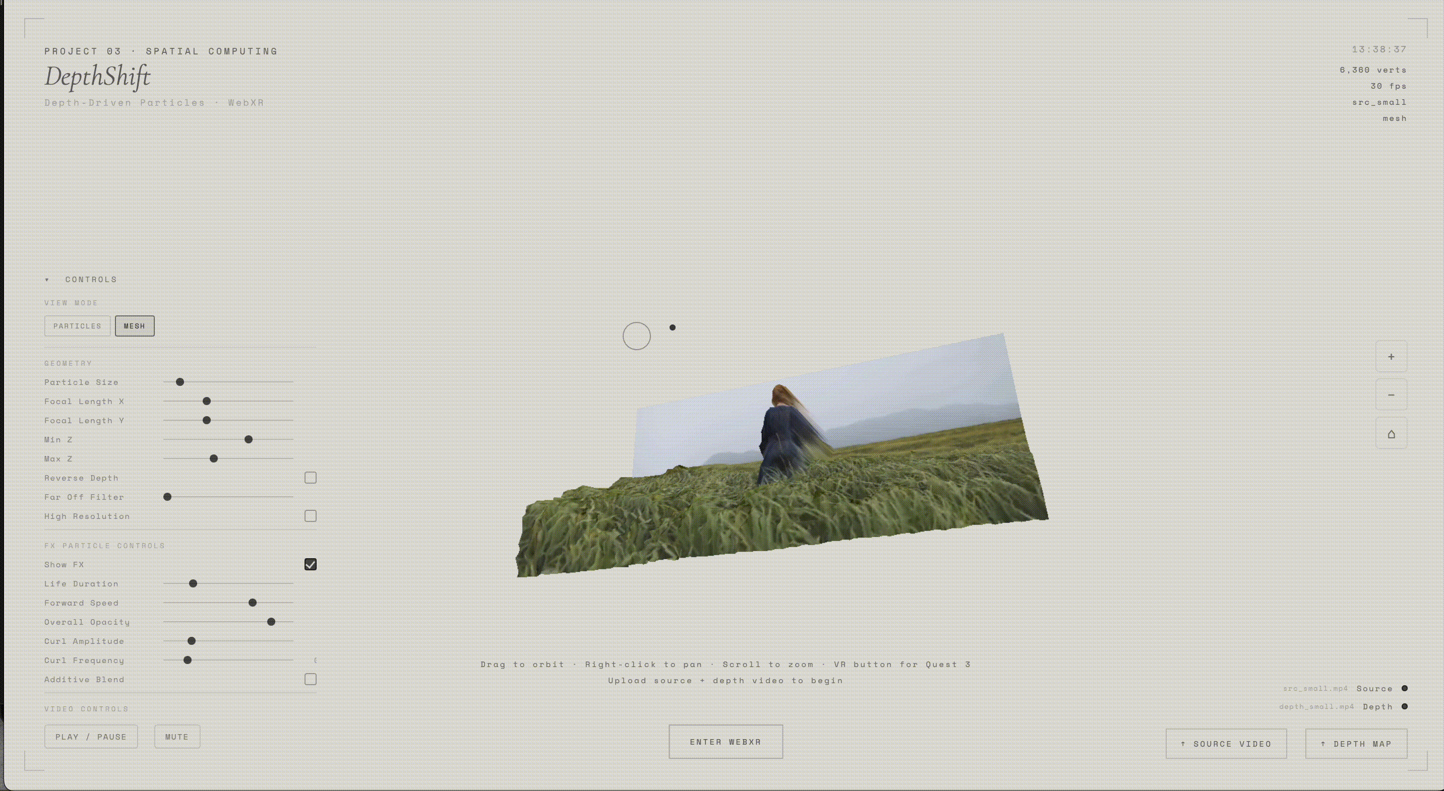 DepthShift depth reprojection hologram